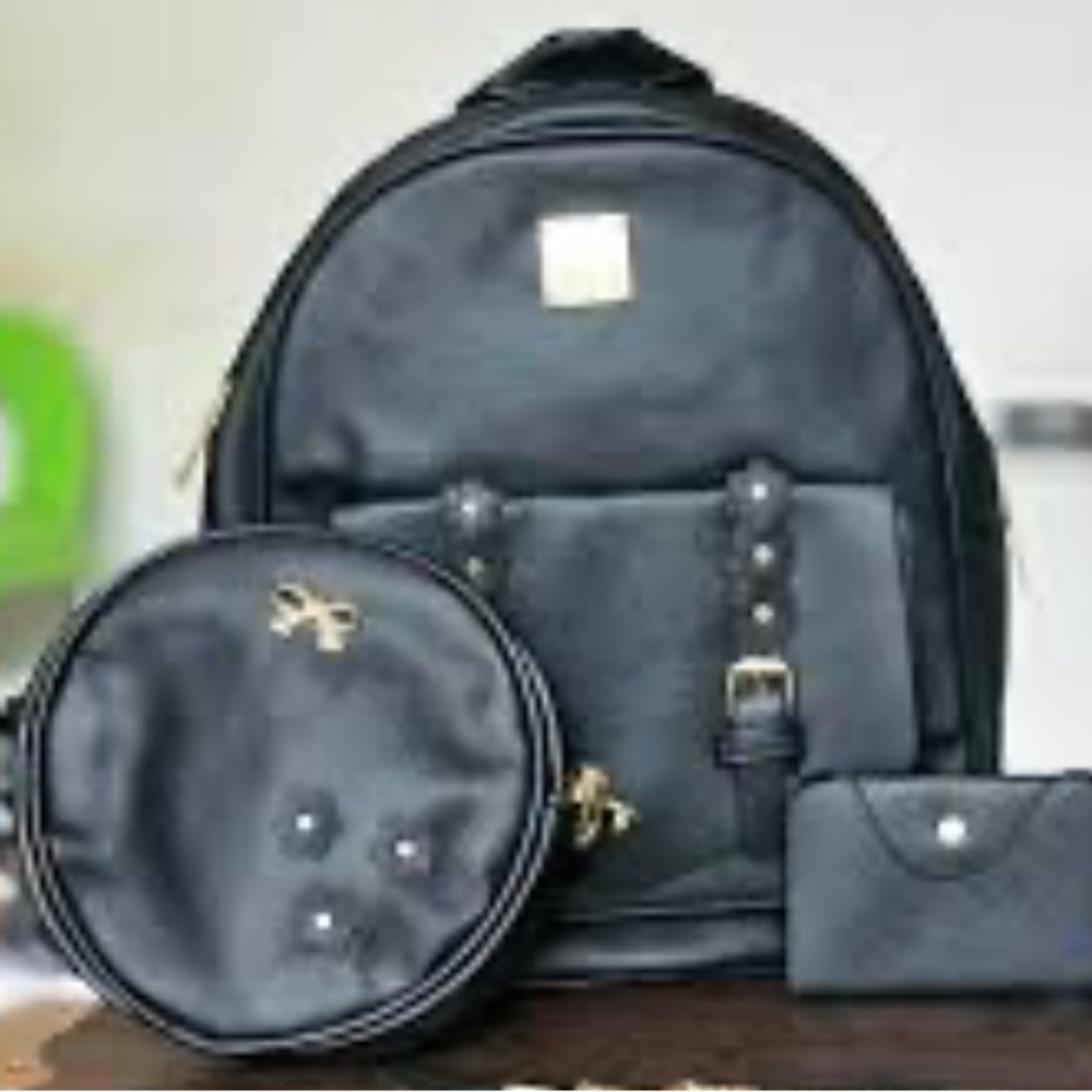 Elegant Black Backpack and Purse Set 4 pieces​ - Picture 2 of 5